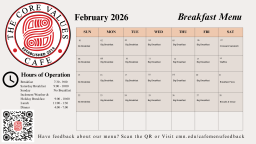 February 2026 Breakfast Menu
