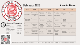 February 2026 Lunch Menu