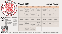 March 2026 Lunch Menu